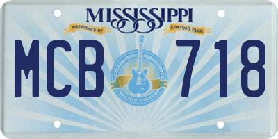 MS license plate MCB718