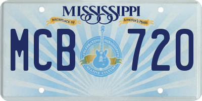 MS license plate MCB720