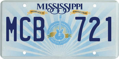 MS license plate MCB721