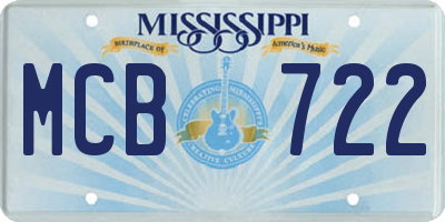 MS license plate MCB722