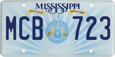 MS license plate MCB723