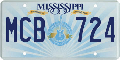 MS license plate MCB724