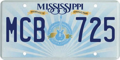 MS license plate MCB725