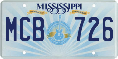 MS license plate MCB726