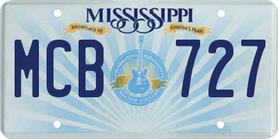 MS license plate MCB727