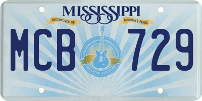 MS license plate MCB729