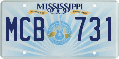 MS license plate MCB731
