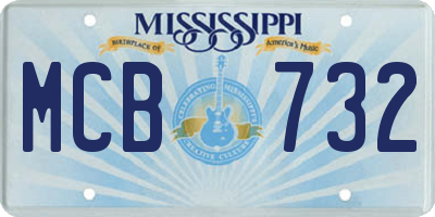 MS license plate MCB732