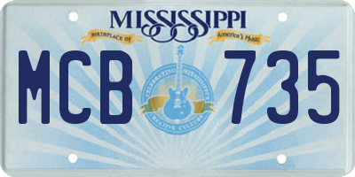 MS license plate MCB735