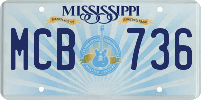 MS license plate MCB736