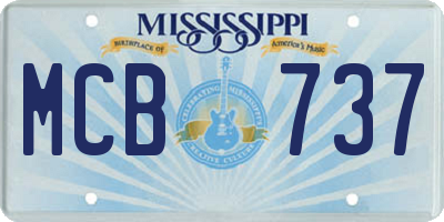MS license plate MCB737