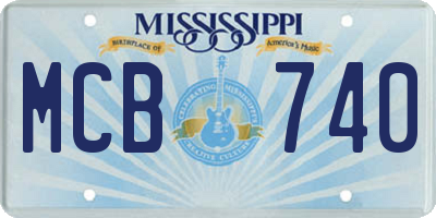 MS license plate MCB740