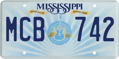 MS license plate MCB742
