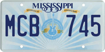 MS license plate MCB745