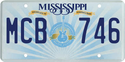 MS license plate MCB746