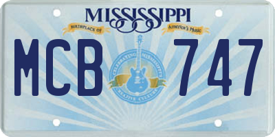 MS license plate MCB747