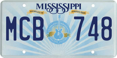 MS license plate MCB748