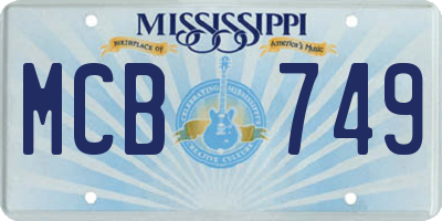 MS license plate MCB749