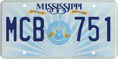 MS license plate MCB751
