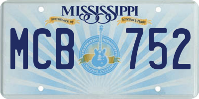 MS license plate MCB752