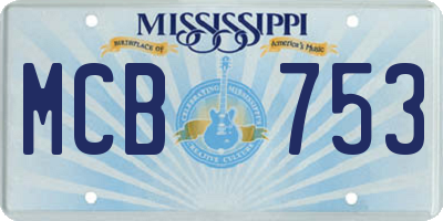 MS license plate MCB753