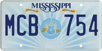 MS license plate MCB754