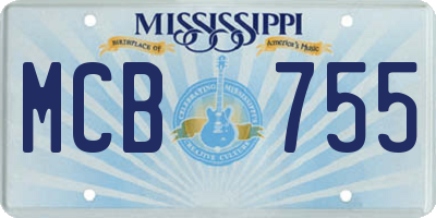 MS license plate MCB755