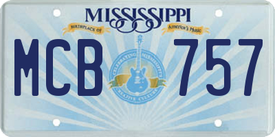 MS license plate MCB757