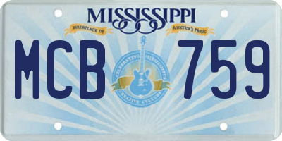 MS license plate MCB759