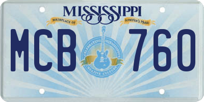 MS license plate MCB760
