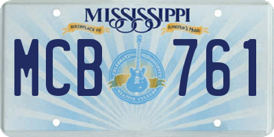 MS license plate MCB761