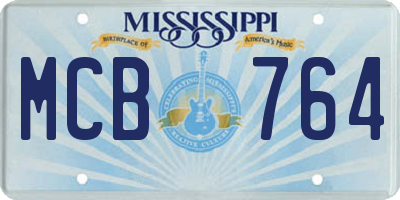 MS license plate MCB764