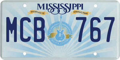 MS license plate MCB767