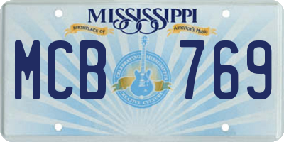 MS license plate MCB769
