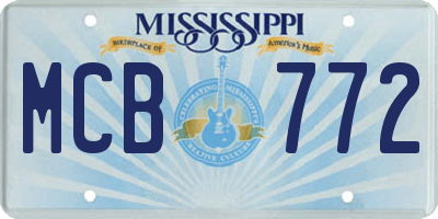 MS license plate MCB772
