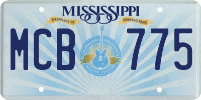 MS license plate MCB775
