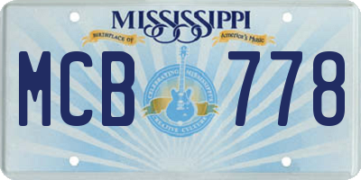 MS license plate MCB778
