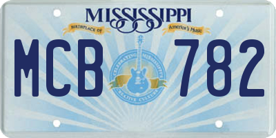 MS license plate MCB782
