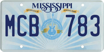 MS license plate MCB783