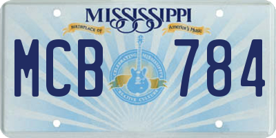 MS license plate MCB784