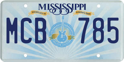 MS license plate MCB785