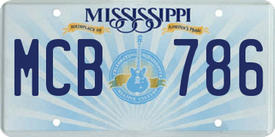 MS license plate MCB786
