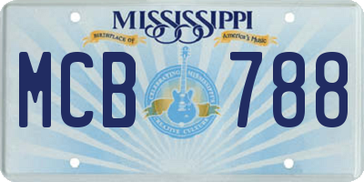 MS license plate MCB788