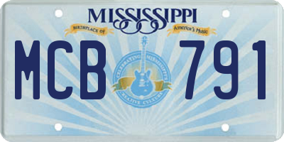 MS license plate MCB791