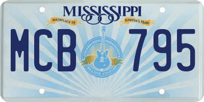 MS license plate MCB795