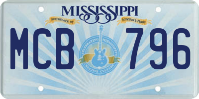 MS license plate MCB796
