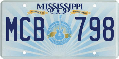 MS license plate MCB798