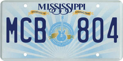 MS license plate MCB804