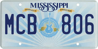MS license plate MCB806