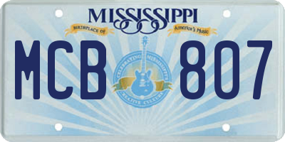 MS license plate MCB807